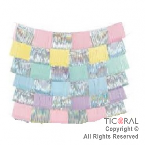 CORTINA FLECOS 3 CAPAS DE 1.52 X 24.8 CM MULTICOLOR Y PLATA